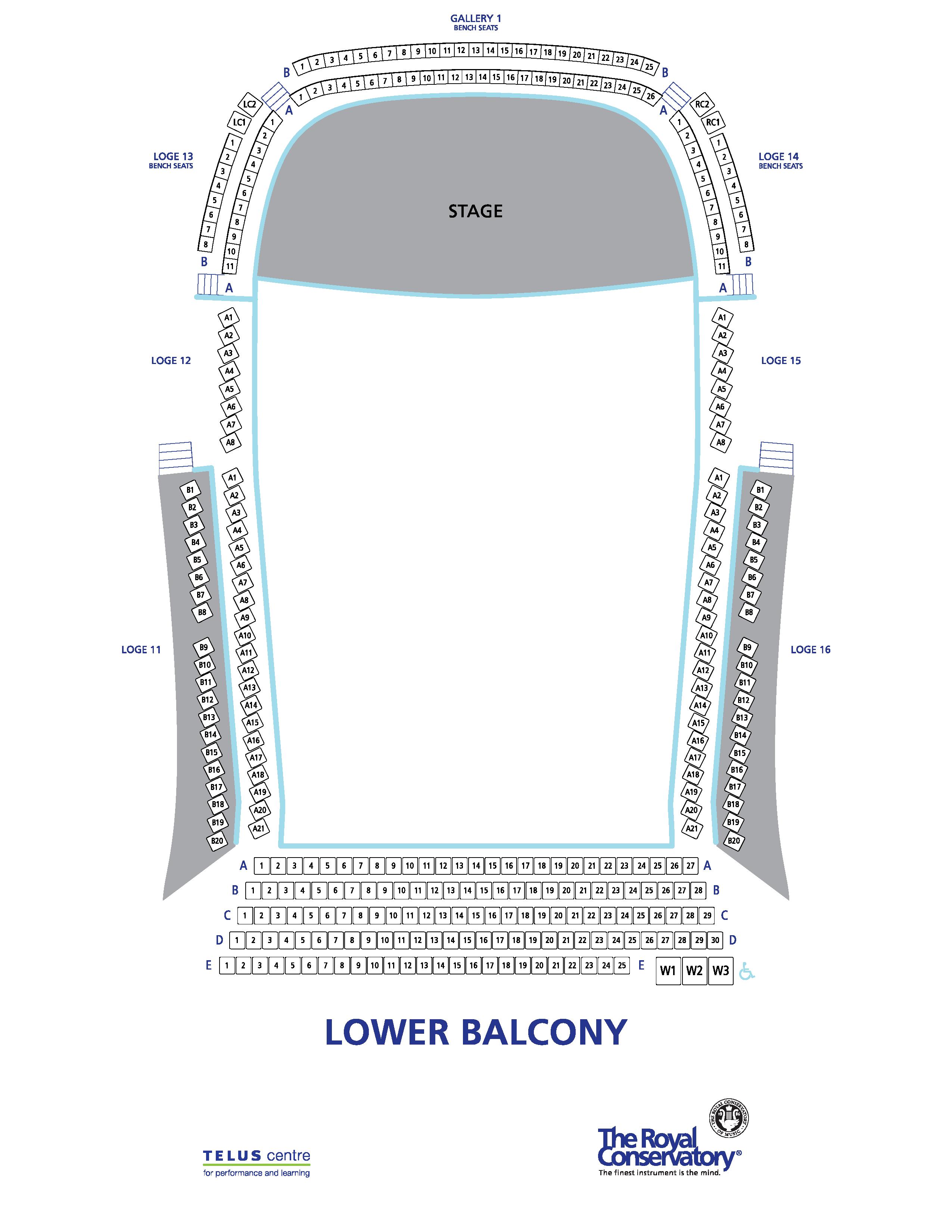 Koerner Hall Seating Chart - Lower Balcony